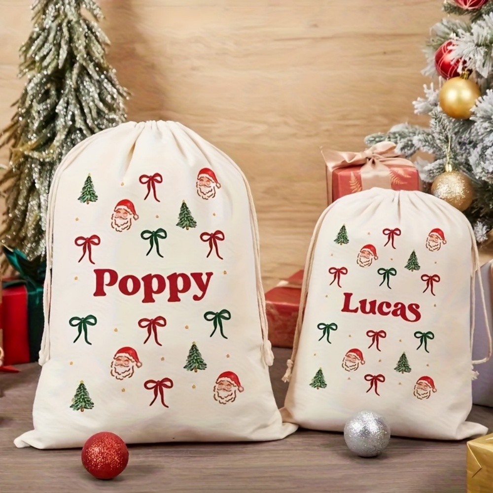 Food Storage Name - Saco de Natal Personalizado Simples com