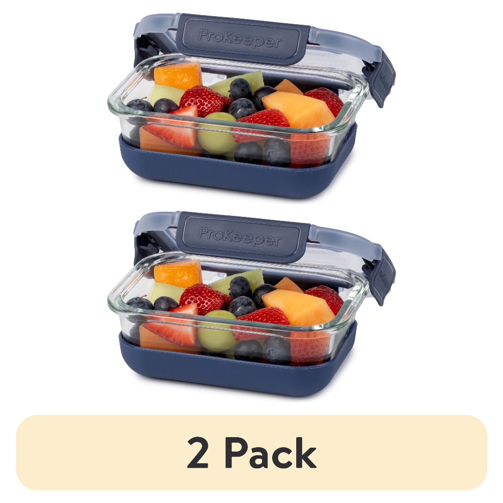 Food Storage Glass Containers - Conjunto de 2 Recipientes de Vidro