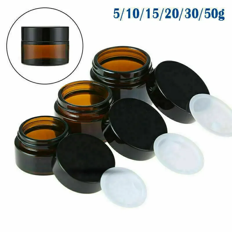 Food Storage Set Glass - 2 pçs 5ml/10ml/15ml/20ml/30ml/50ml vidro âmbar cosméticos