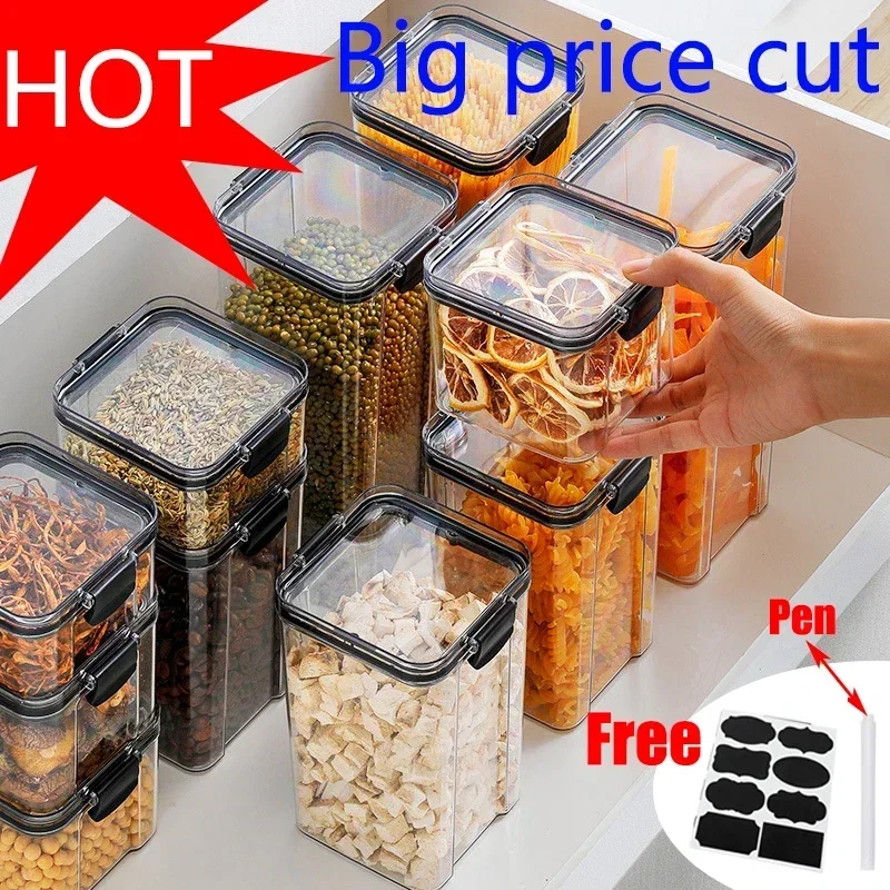 Food Storage Kitchen Container Set - Conjuntos empilháveis de cozinha selada, 460-1800ml,