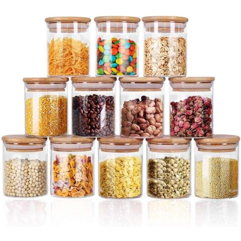 Food Storage Set Glass - Conjunto de 12 frascos de vidro