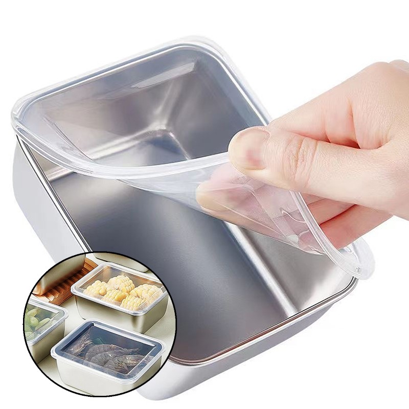 Food Storage And Preparation - 1pc de aço inoxidável geladeira caixa