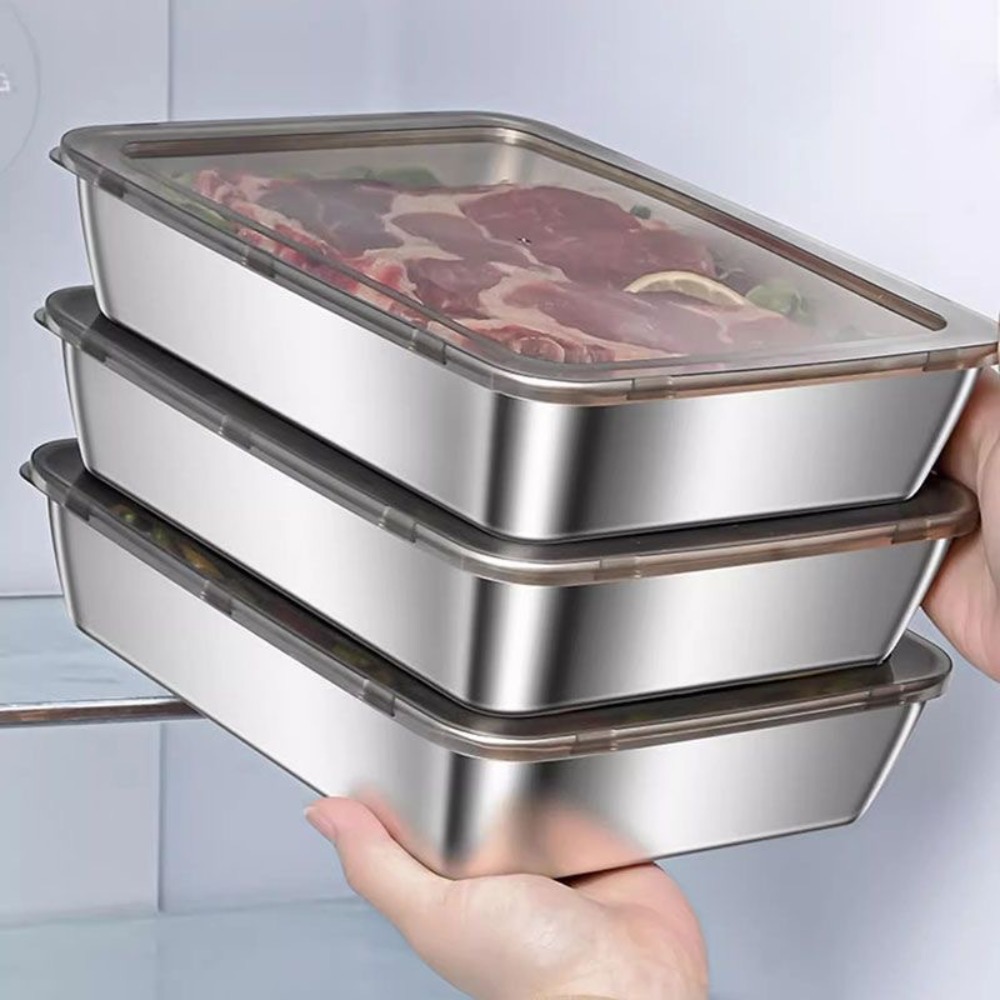 Food Storage Order - Bandeja de Servir em Aço Inoxidável