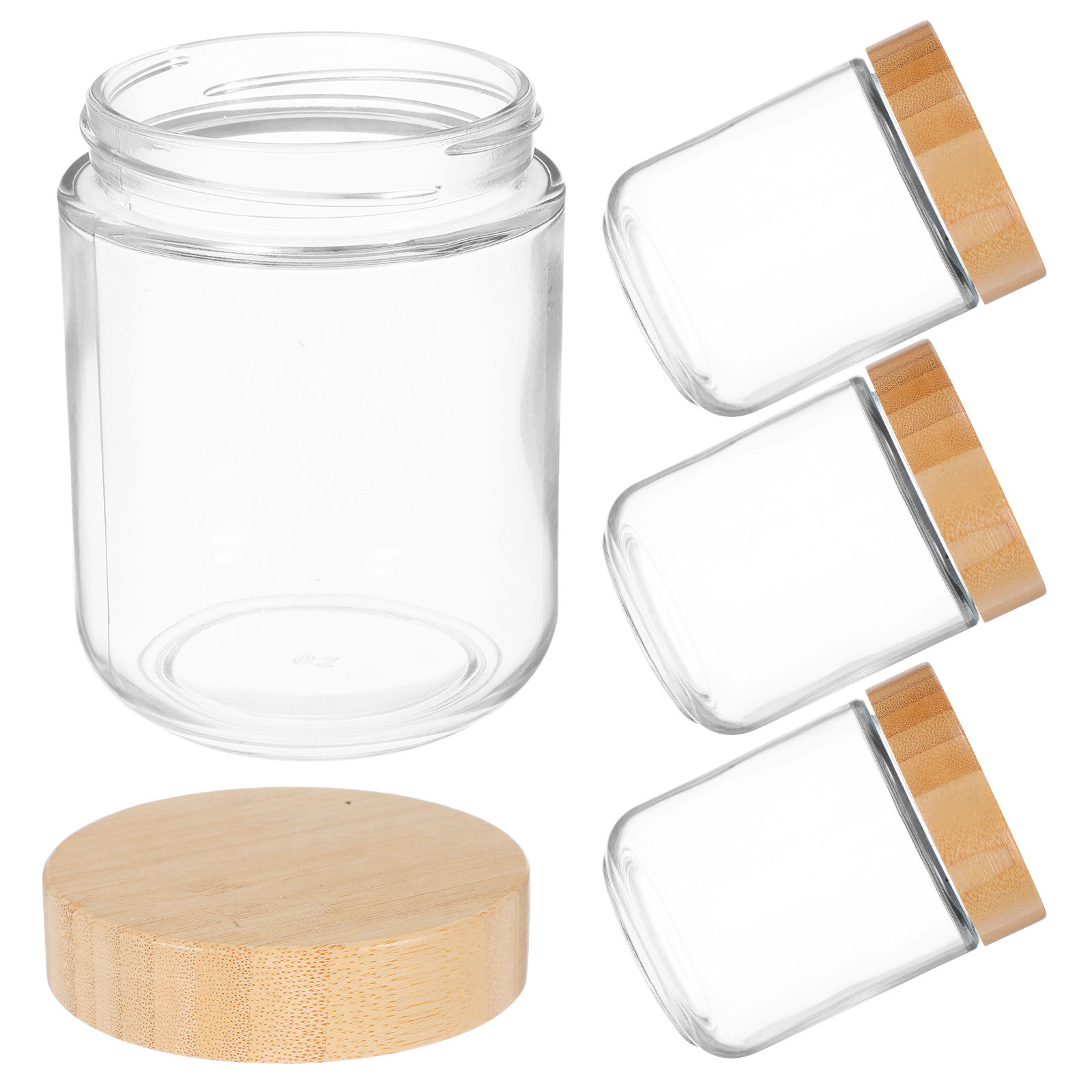 Food Storage Glass Containers - Conjunto de 4 Frascos de Vidro