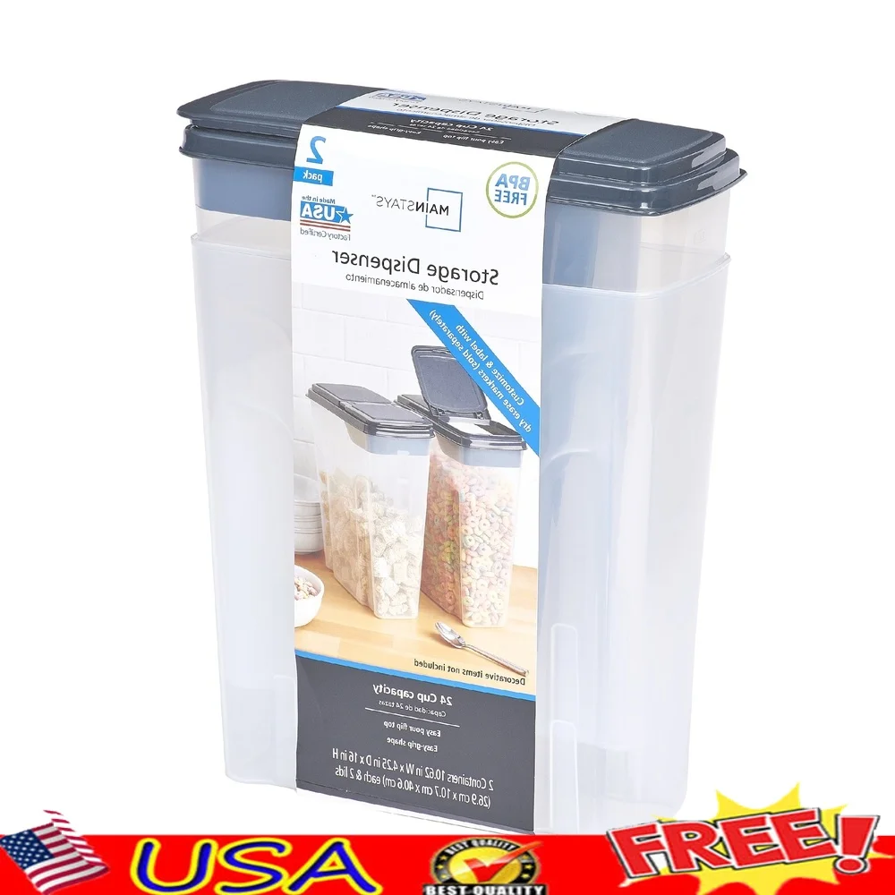 Food Storage Quart Containers - Recipientes dispensadores de cereais de plástico,