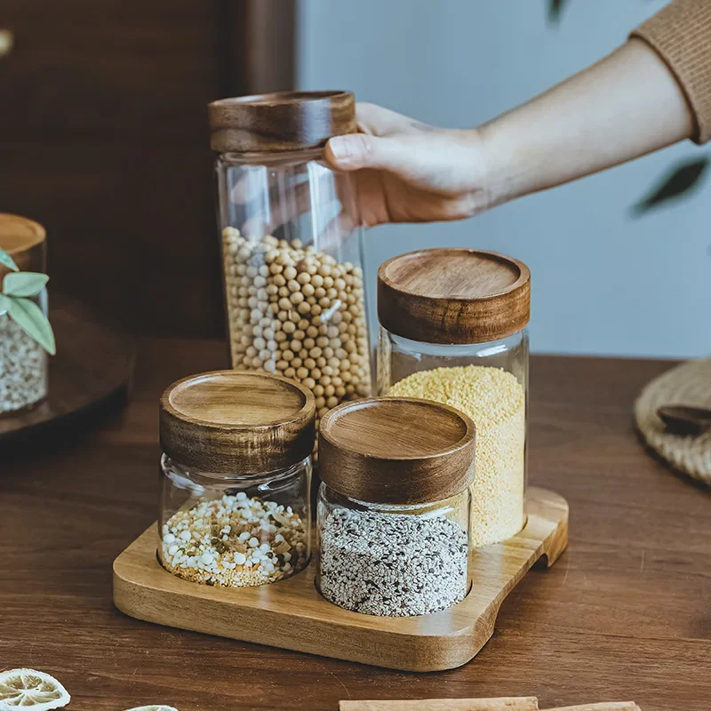 Food Storage Set Glass - Frasco De Vidro Com Tampa De