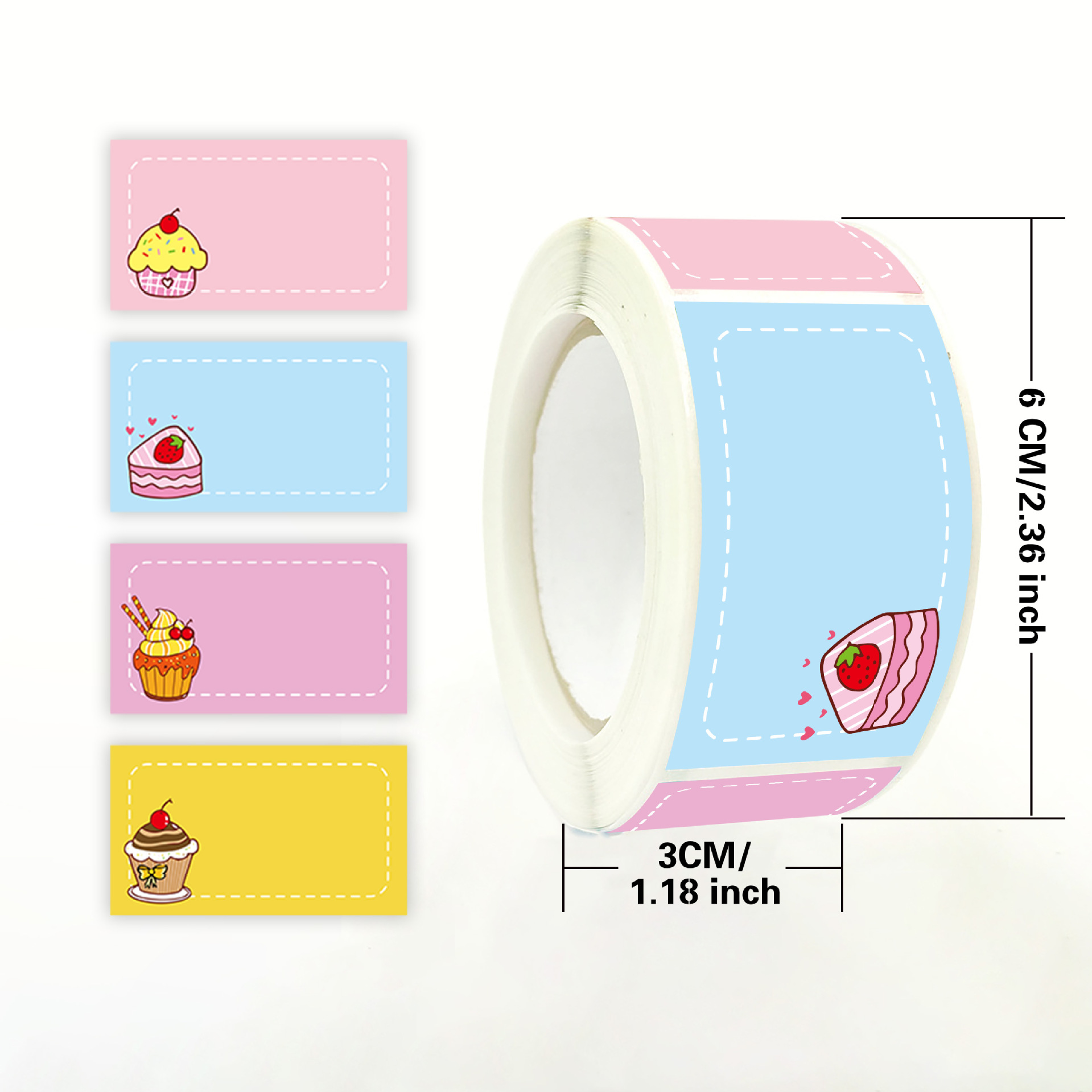 Food Storage Name - 250 pçs/rolo nome dos desenhos animados