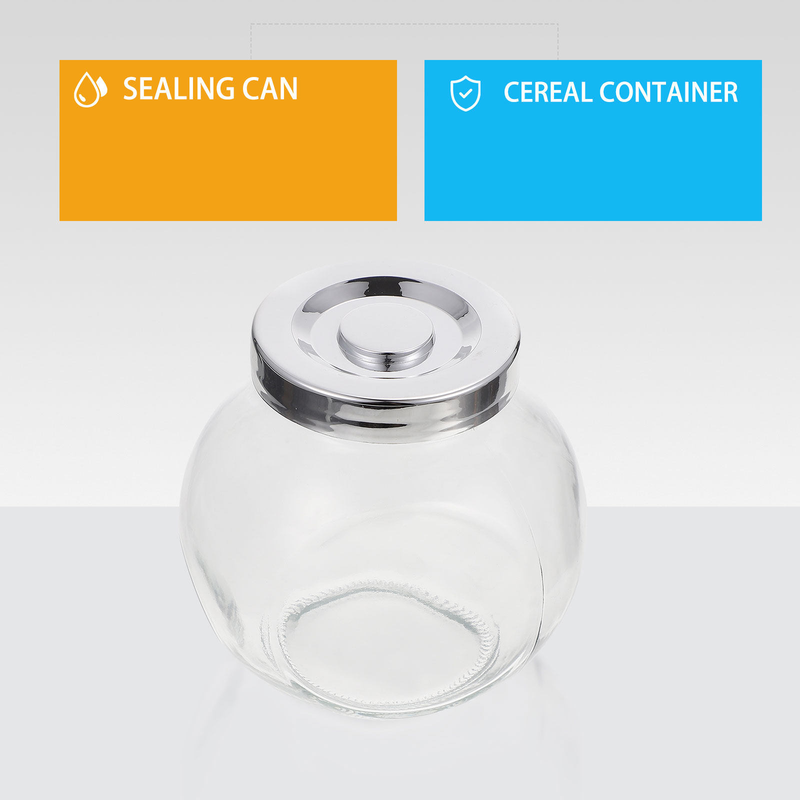 Food Storage Jar Glass - 2 Frascos de Armazenamento de Geleia