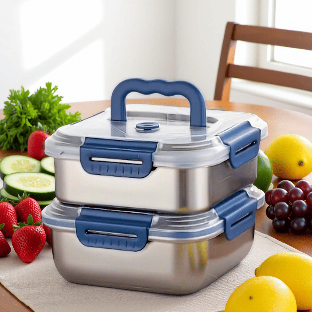 Xl Food Storage Containers With Lids - Conjunto de 2 Recipientes de Armazenamento