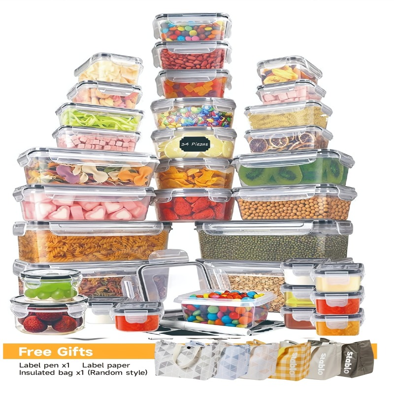 Food Storage Kitchen Container Set - Conjunto de Armazenamento de Alimentos Sem