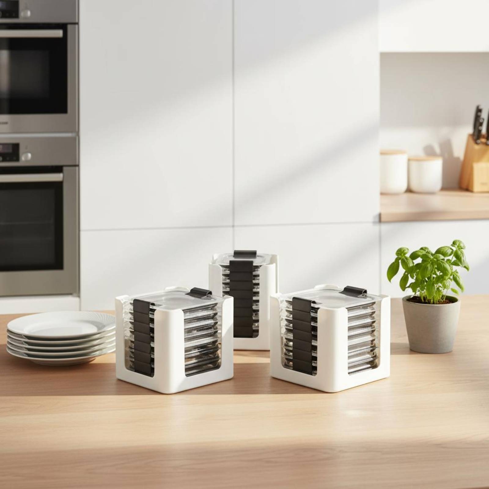 Food Storage Organizer - Organizador de Tampas Retangular para 3