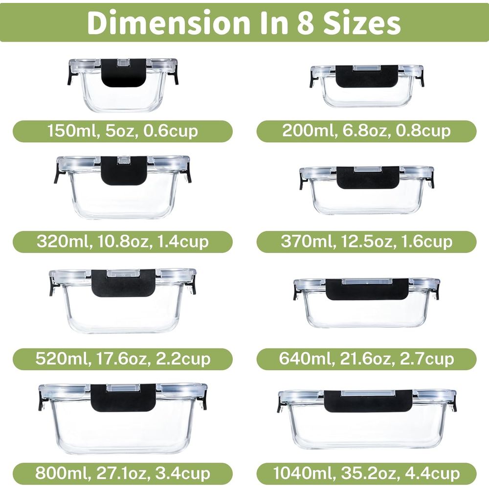 Conjunto de 8 Peças de Armazen - Food Storage Set Glass avaliação e preço