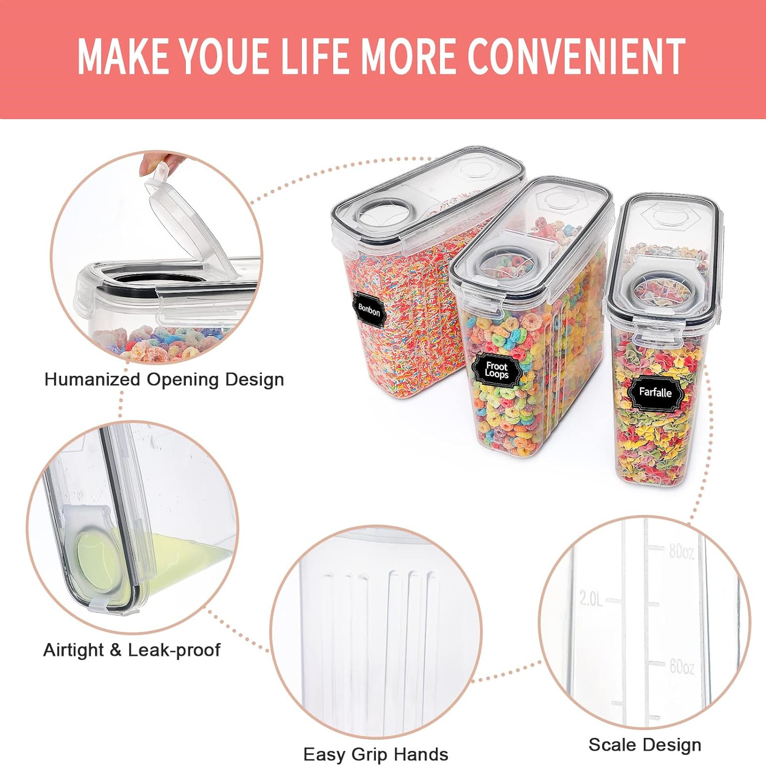 Recipientes de armazenamento d - Food Storage Kitchen Container Set avaliação e preço