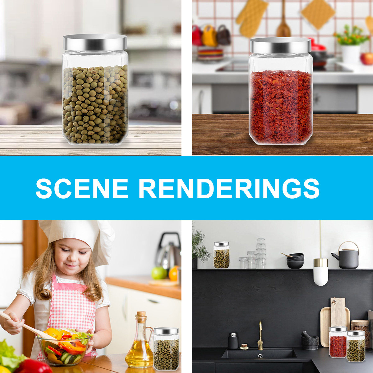 1Pcs Pote de Armazenamento de  - Food Storage Jar Glass avaliação e preço