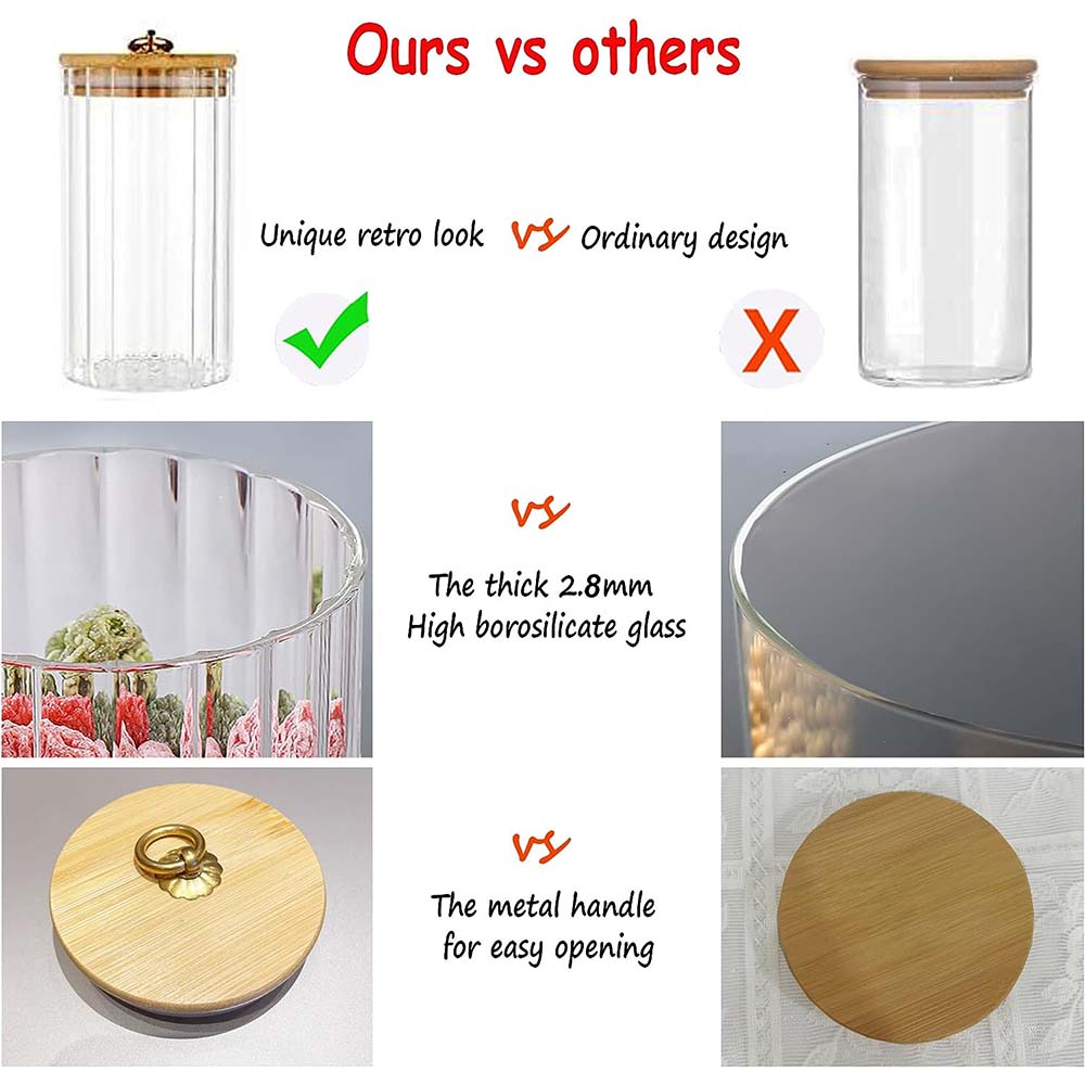 Conjunto de 3 Potes de Vidro p - Food Storage Set Glass avaliação e preço