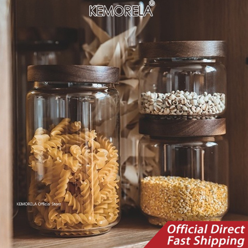 Tampa de madeira vidro herméti - Food Storage Jar Glass avaliação e preço