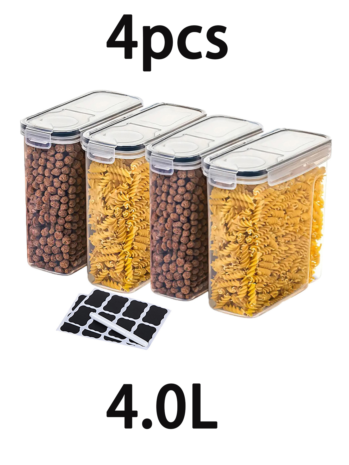 4pcs4l grandes recipientes de  - Xl Food Storage Containers With Lids avaliação e preço