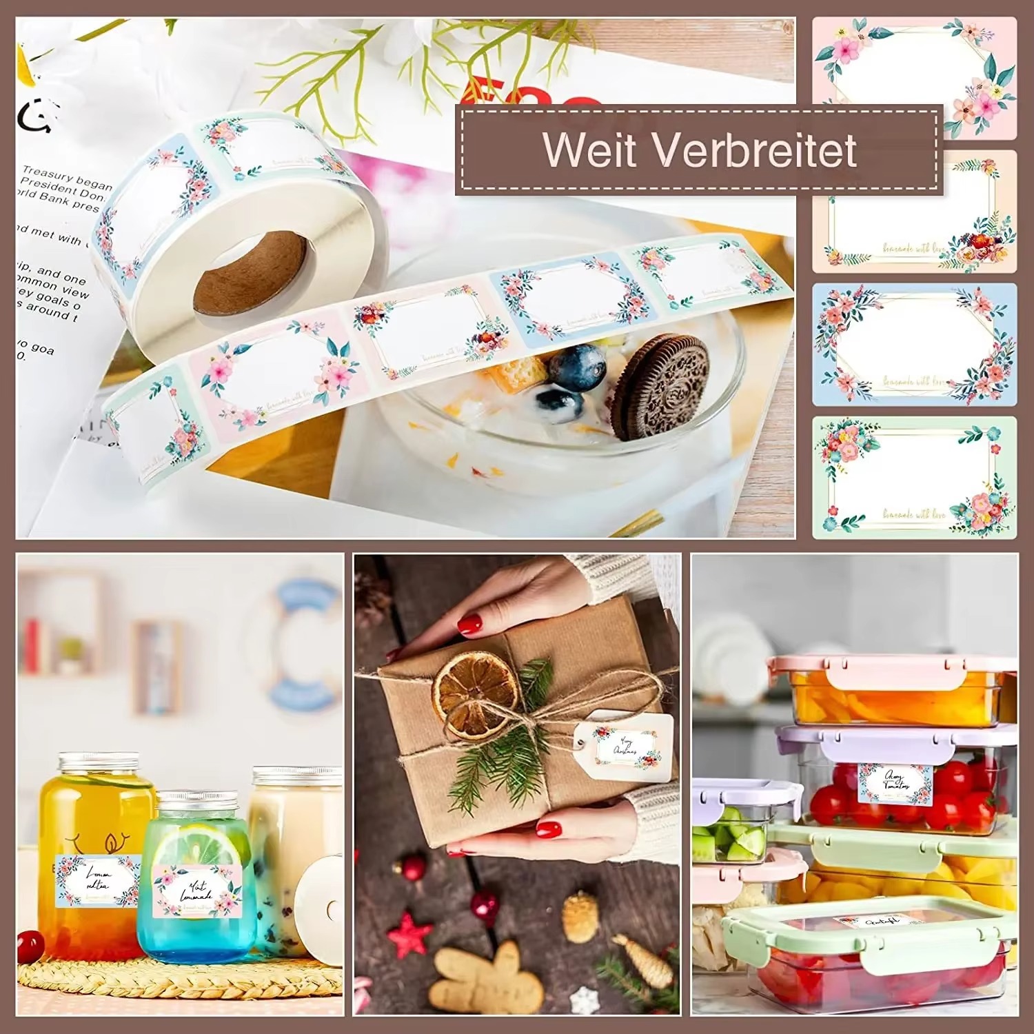 50/100/250 pçs flores nome lab - Food Storage Name avaliação e preço