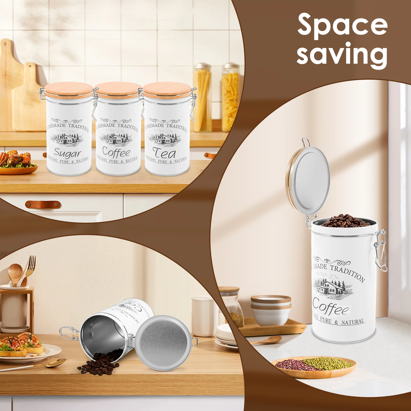 3 pçs/set chá café açúcar vasi - Food Storage Kitchen Container Set avaliação e preço