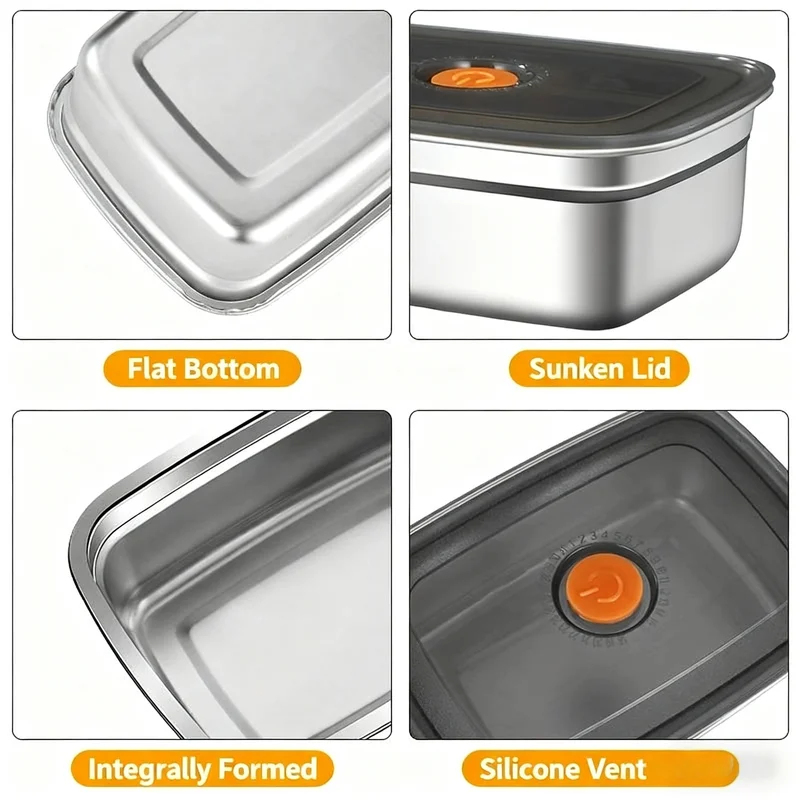 Caixa Bento de Aço Inoxidável  - Food Storage Freezer Containers avaliação e preço