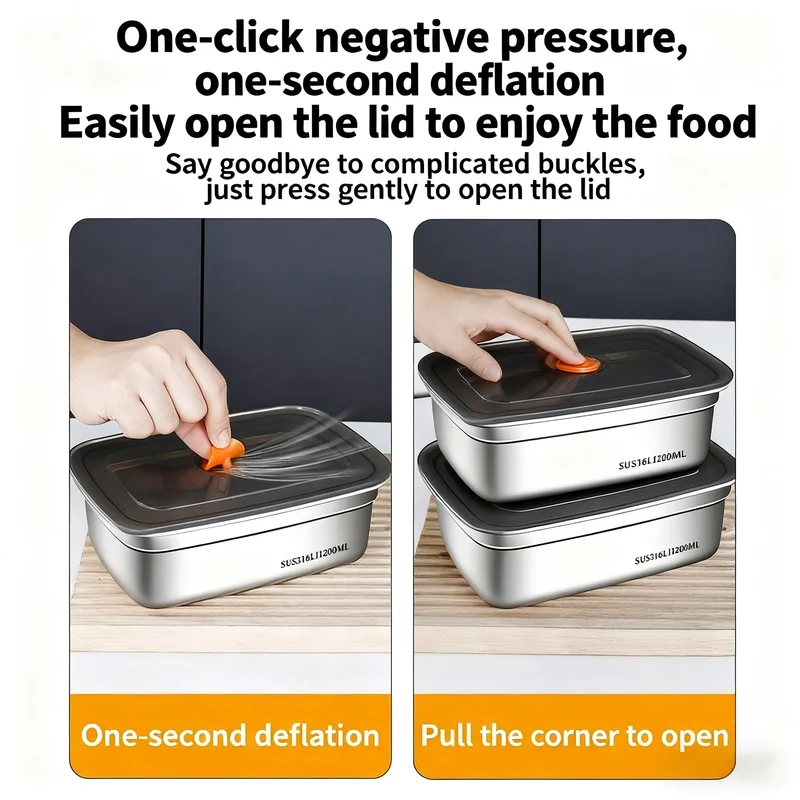 Caixa Bento de Aço Inoxidável  - Food Storage Freezer Containers avaliação e preço