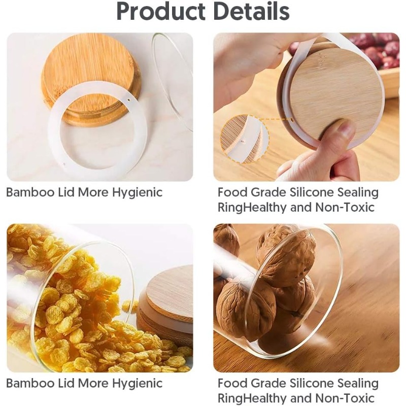 Conjunto de 12 frascos de vidr - Food Storage Set Glass avaliação e preço