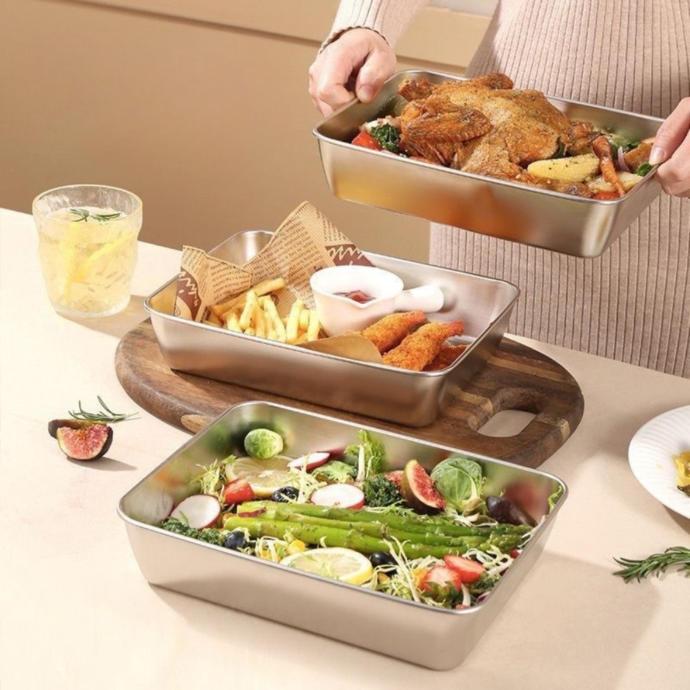 Bandeja de Servir em Aço Inoxi - Food Storage Order avaliação e preço