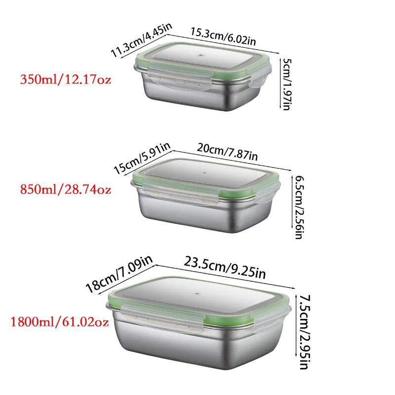 Conjunto de lancheira de aço i - Food Storage Kitchen Container Set avaliação e preço