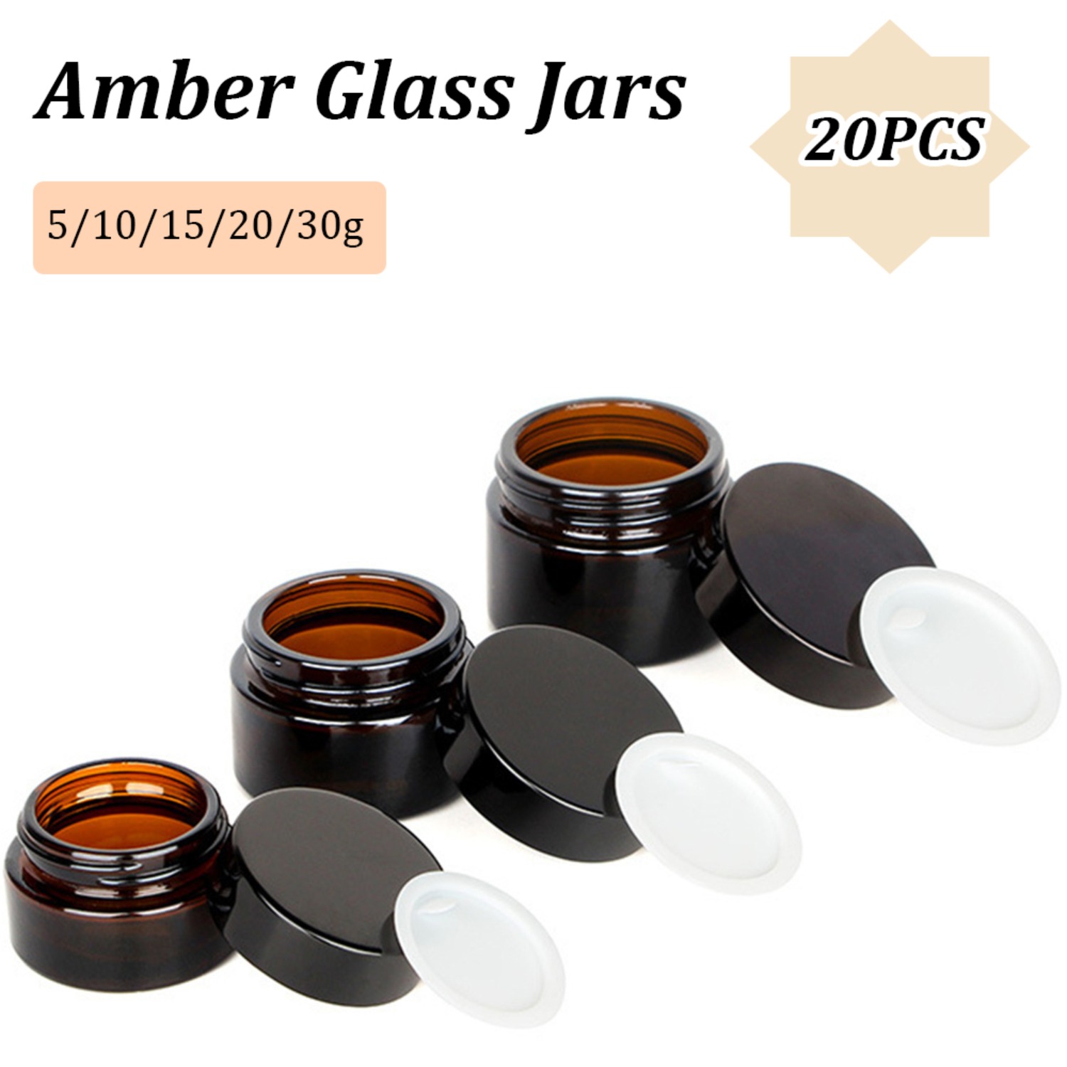 Frascos pequenos de vidro âmba - Food Storage Set Glass avaliação e preço