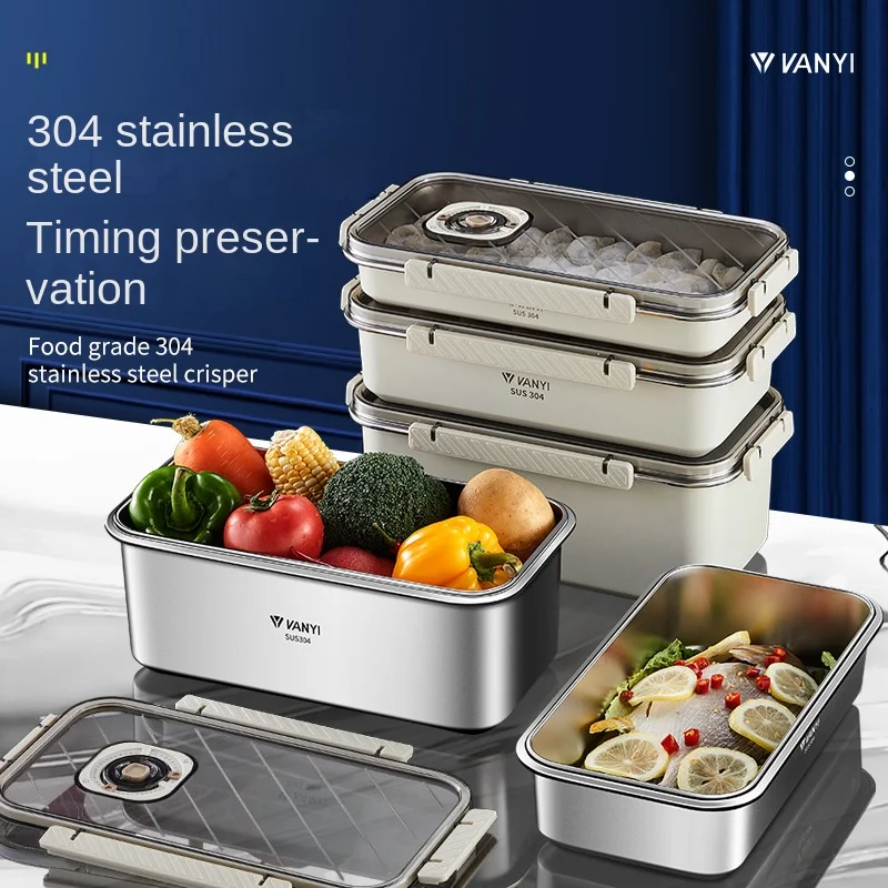 Aço Crisper Sealed Dumpling Bo - Food Storage Freezer Containers avaliação e preço
