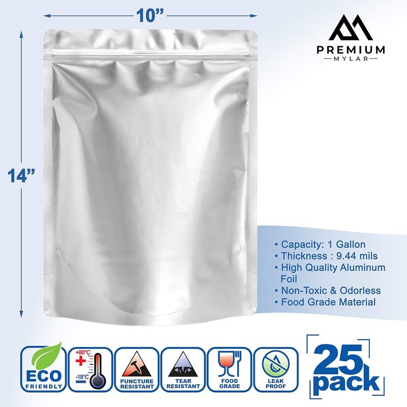 25 Sacos Mylar - Sacos Mylar S - Food Storage Vacuum Seal Bags avaliação e preço