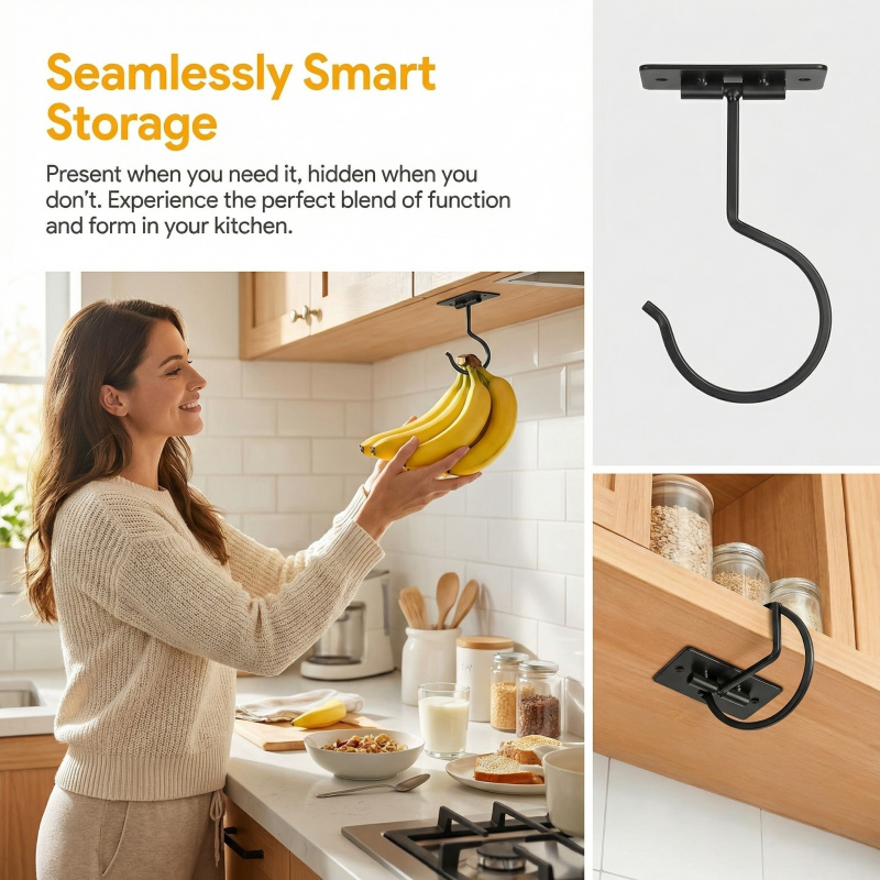 Gancho Adesivo de Metal Preto  - Food Storage Organizer avaliação e preço