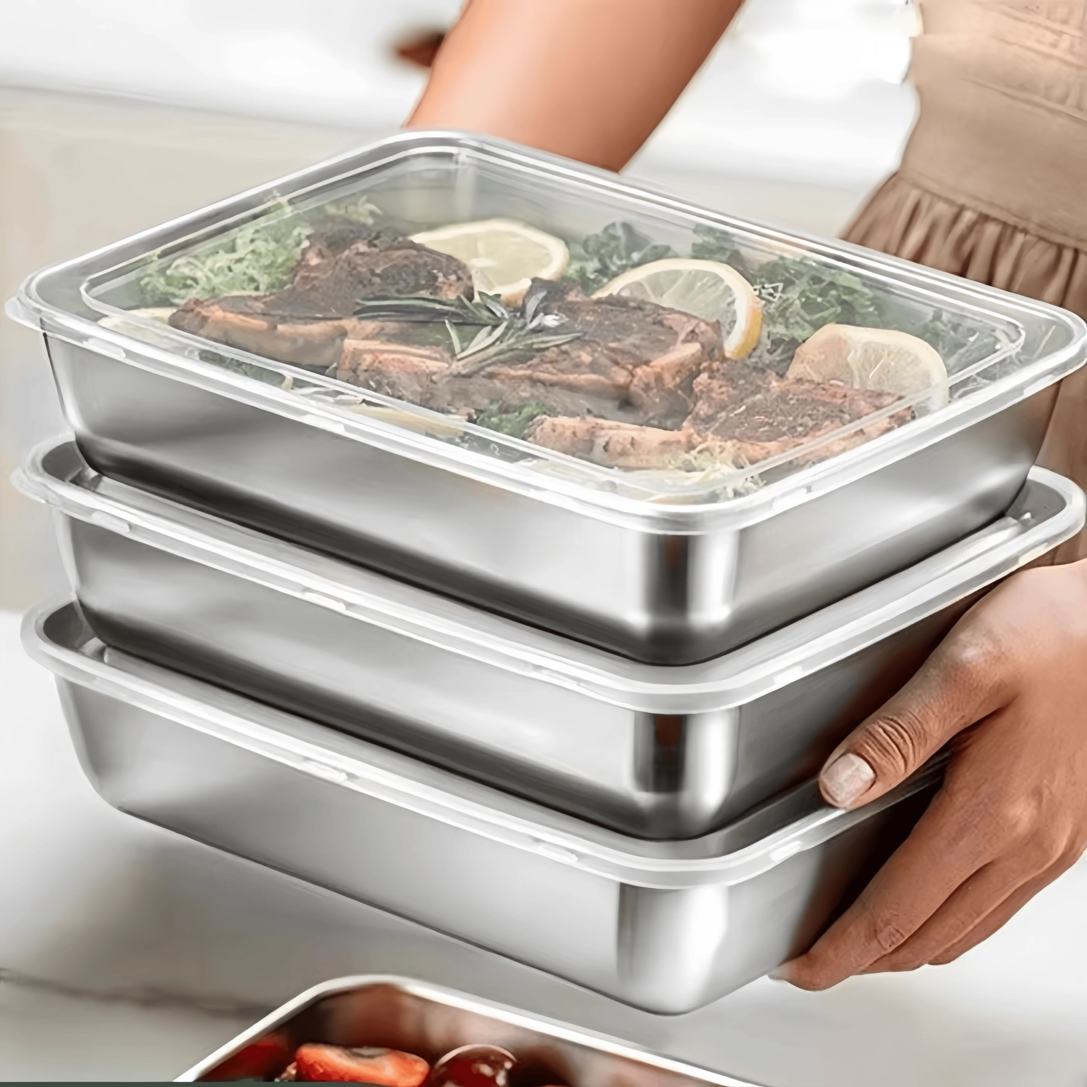 Caixa de Almoço Selada em Aço  - Food Storage Organizer avaliação e preço
